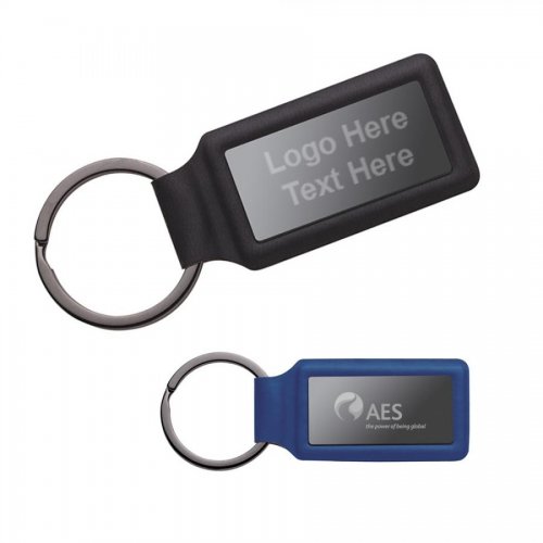 Promotional Leatherette Rectangle Keychains