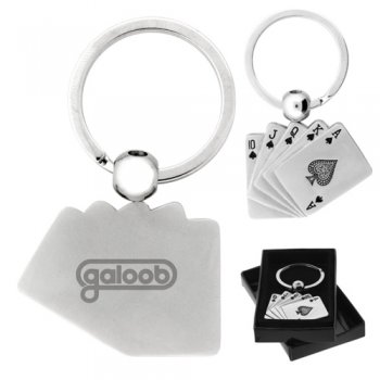 Playing Cards Shape Metal Keychains