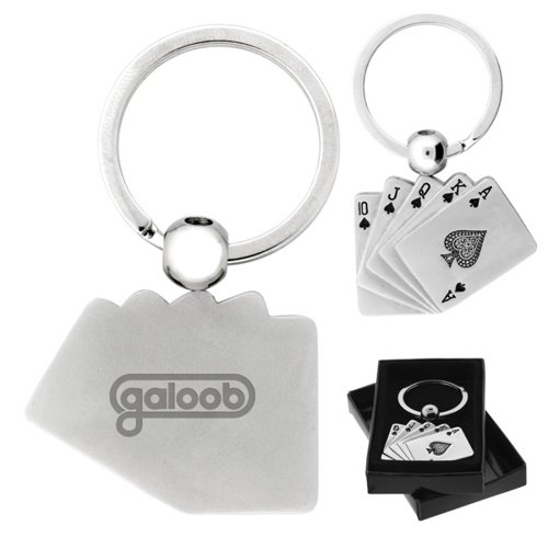 Promotional Playing Cards Shape Metal Keychains