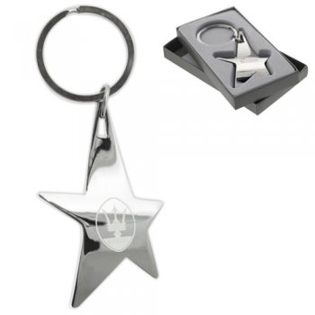 Star Shaped Silver Stella Metal Keychains
