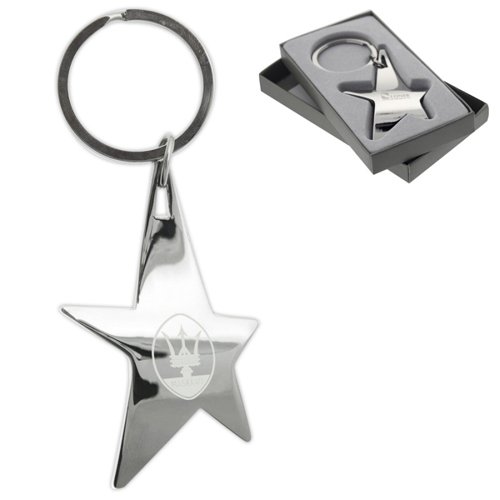 Promotional Star Shaped Silver Stella Metal Keychains