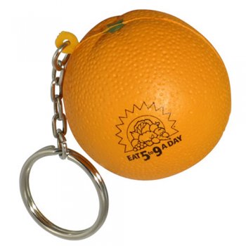Custom Orange Shaped Stress Reliever Keychains