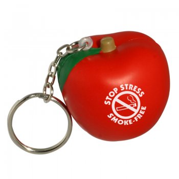 Printed Apple Stress Ball Keychains