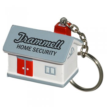 Promotional House Shaped Stress Reliever Keychains