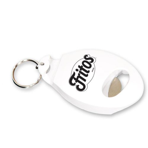 Customized Tab Popper & Bottle Opener Keychains - White