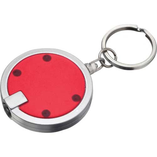 Custom Disc Light Keychains - Translucent Red