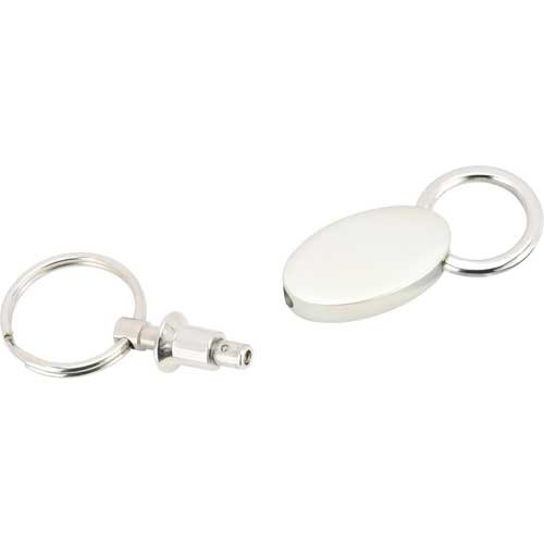 Custom Oval Valet Keychain Rings - Silver