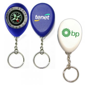 Oval Shape Compass With Swivel Keychains