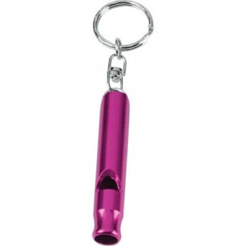 Metal Whistle / Keychain Rings - Purple