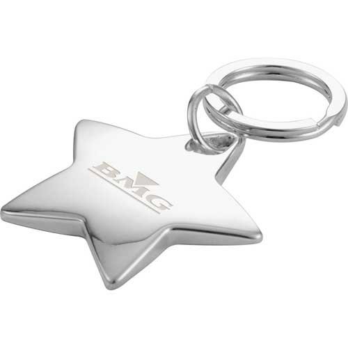 Customized Star-Shaped Keychain Rings - Silver