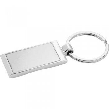  Promotional Wave Keychain Rings - Silver