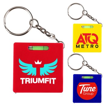  Customized Square Tape Measure with Level Keychains