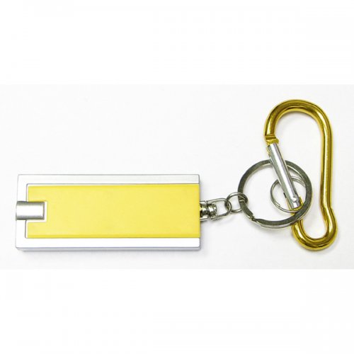 Personalized Rectangular Non Translucent Flashlight With Carabiner Keychains