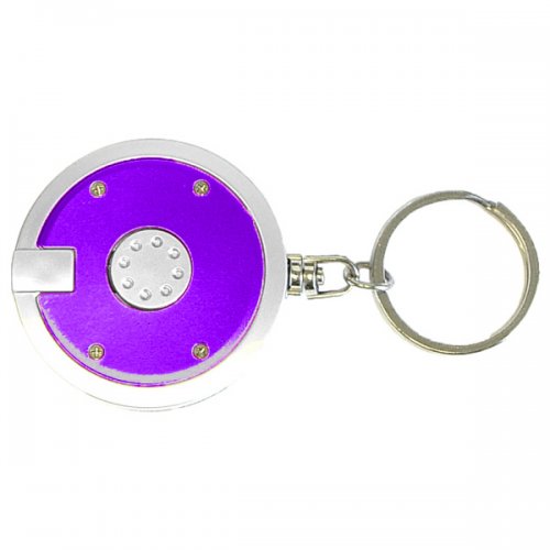 Promotional Coaster Shape Round Flashlight Keychains