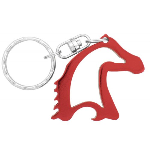 Custom Imprinted Horse Head Shape Bottle Opener Metal Keychains