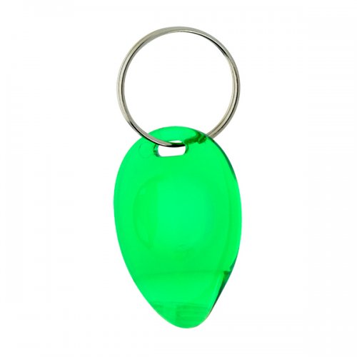 Custom Tear Drop Shape Lottery Scratcher Keychains - Translucent Green
