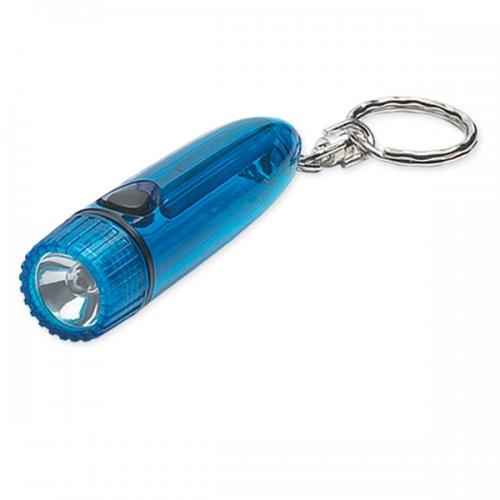 Customized Cylinder Light/ Keychains - Translucent Blue