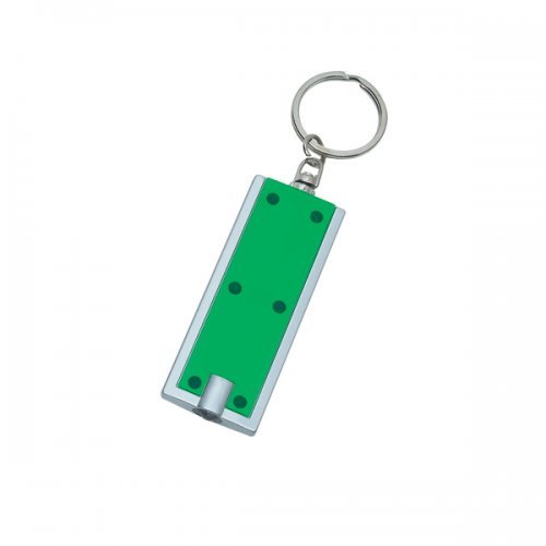 Customized Rectangular LED Keychains - Green