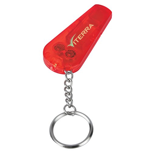 Promotional Whistle Light/ Keychains - Translucent Ruby Red