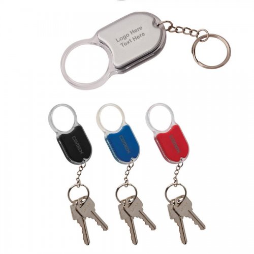 Custom Printed Magnifying Glass and Light Keychains