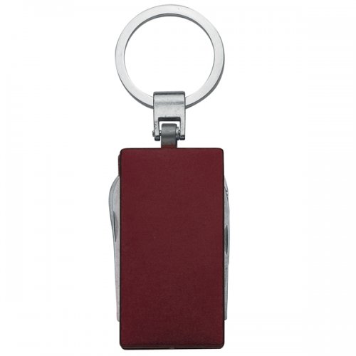 Promotional 5 In 1 Multi-Function Aluminum Keychains - Red