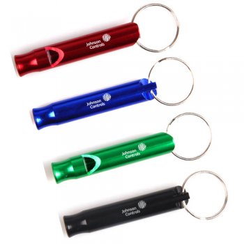Imprinted Whistle with Keychain Rings