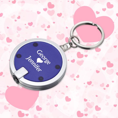 Personalized Disc Light Keychains Wedding Favors - Translucent Blue