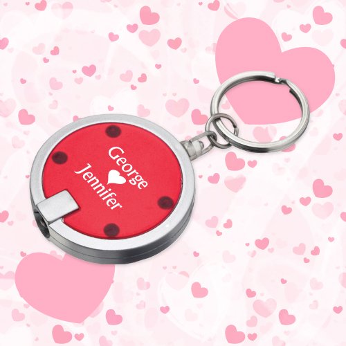 Personalized Disc Light Keychains Wedding Favors - Translucent Red