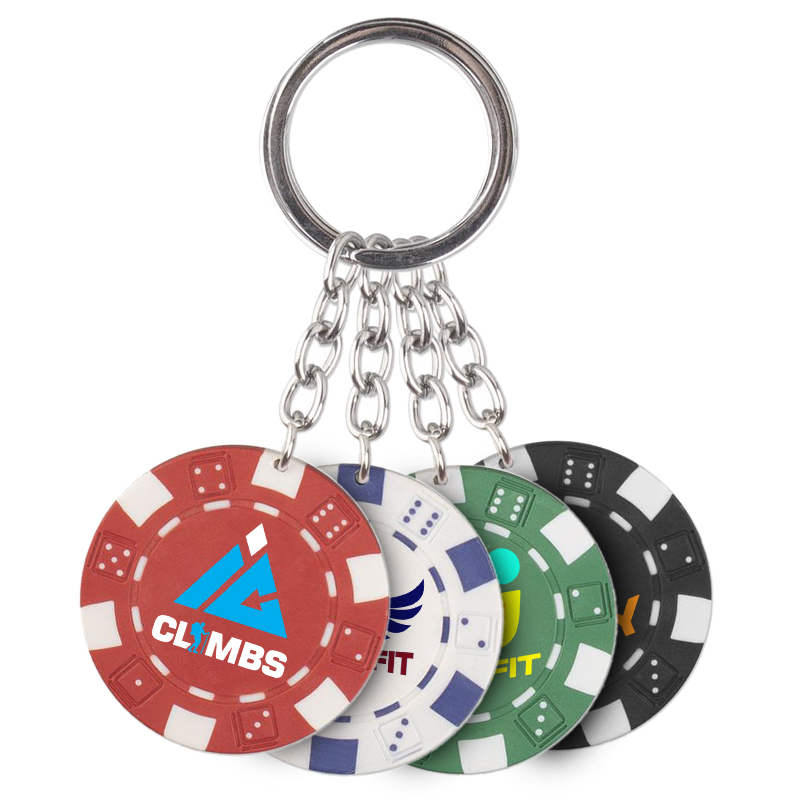 Custom Printed Poker Chip Keychains